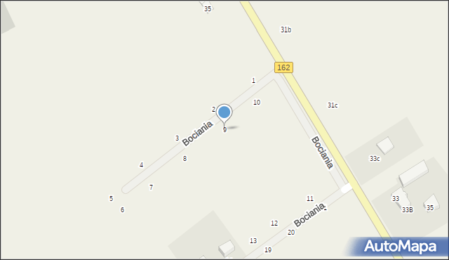 Ząbrowo, Bociania, 9, mapa Ząbrowo