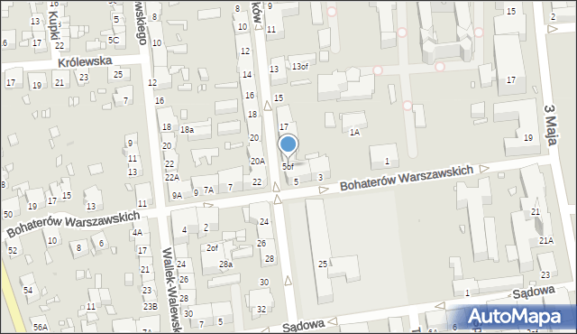 Zabrze, Bohaterów Warszawskich, 5of, mapa Zabrza