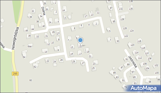 Żagań, Boczna, 11, mapa Żagań