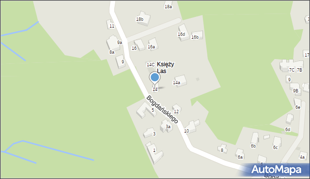 Zakopane, Bogdańskiego, 14, mapa Zakopanego