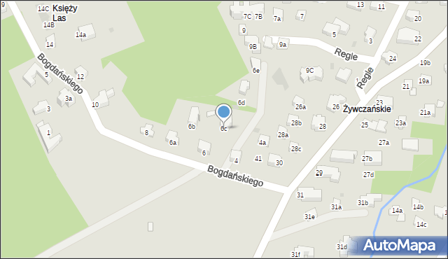 Zakopane, Bogdańskiego, 6c, mapa Zakopanego