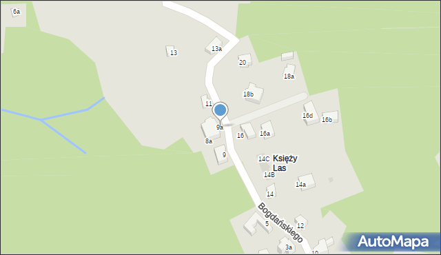 Zakopane, Bogdańskiego, 9a, mapa Zakopanego