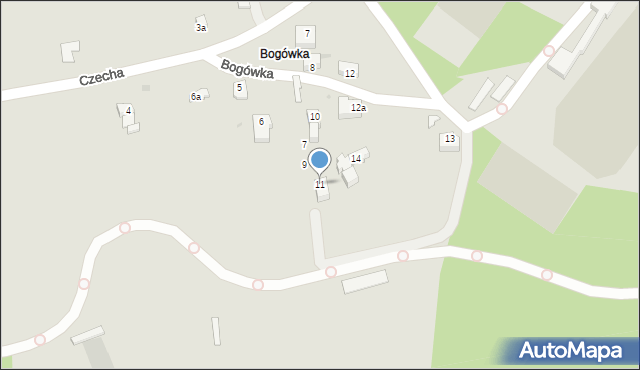 Zakopane, Bogówka, 11, mapa Zakopanego