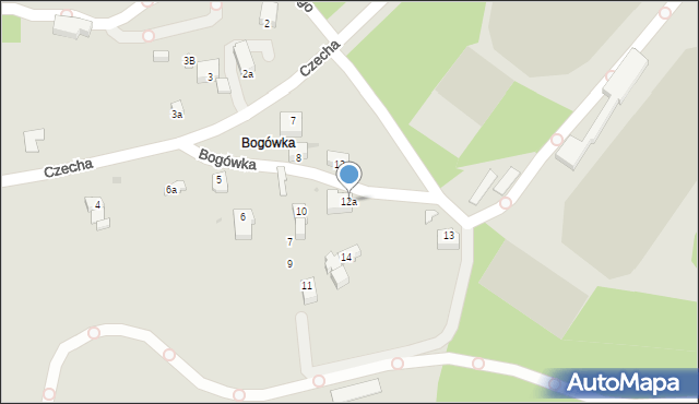 Zakopane, Bogówka, 12a, mapa Zakopanego