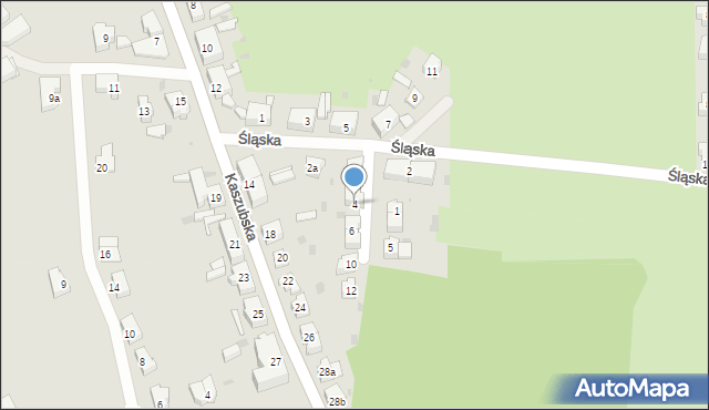 Żary, Botaniczna, 4, mapa Żary