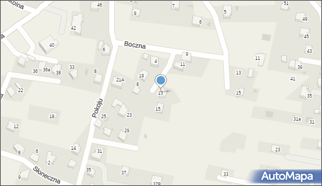 Zarzecze, Boczna, 13, mapa Zarzecze