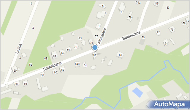 Zawada, Botaniczna, 66, mapa Zawada