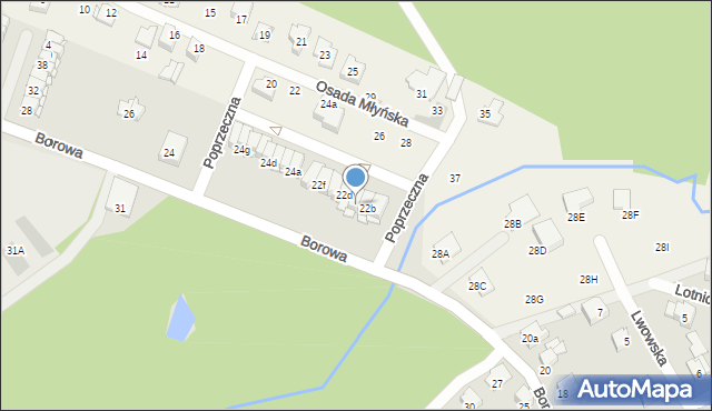 Zawiercie, Borowa, 22c, mapa Zawiercie