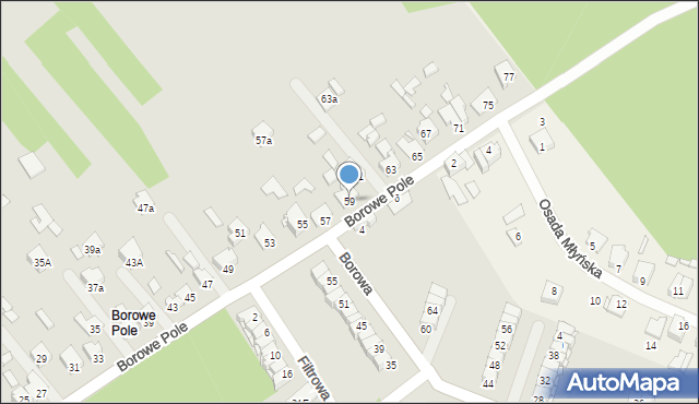 Zawiercie, Borowe Pole, 59, mapa Zawiercie