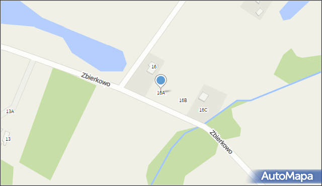 Zbierkowo, Borówko, 16A, mapa Zbierkowo