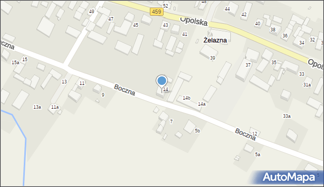 Żelazna, Boczna, 16, mapa Żelazna