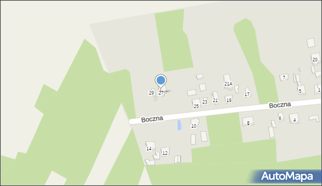 Zelów, Boczna, 27, mapa Zelów