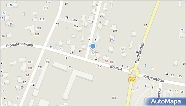 Zgierz, Boczna, 14, mapa Zgierz