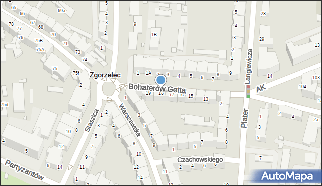 Zgorzelec, Bohaterów Getta, 18, mapa Zgorzelec