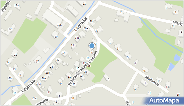 Złotoryja, Bohaterów Monte Cassino, 21, mapa Złotoryja