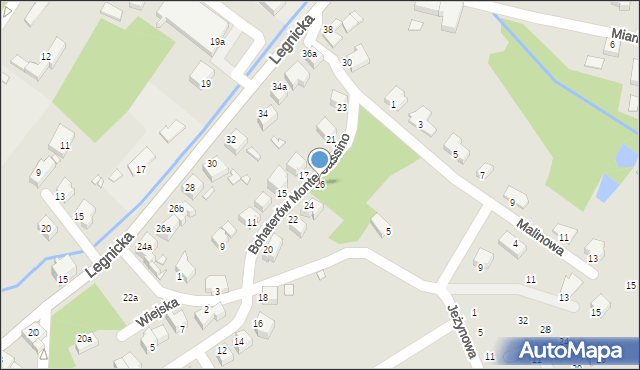Złotoryja, Bohaterów Monte Cassino, 26, mapa Złotoryja
