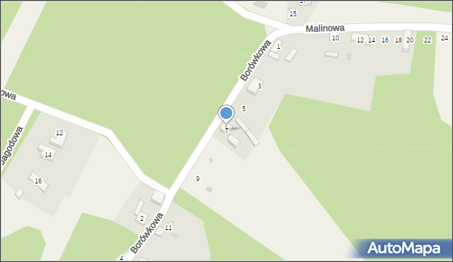 Żórawie, Borówkowa, 7, mapa Żórawie