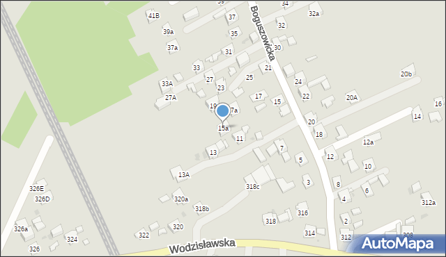 Żory, Boguszowicka, 15a, mapa Żor