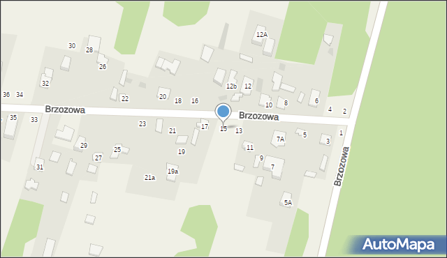 Adamówek, Brzozowa, 15, mapa Adamówek