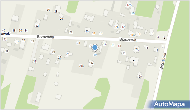 Adamówek, Brzozowa, 19, mapa Adamówek