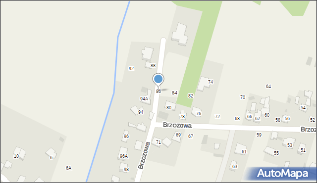Adamówek, Brzozowa, 86, mapa Adamówek