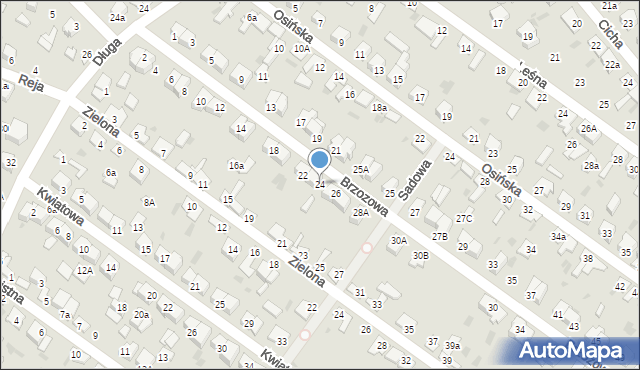 Aleksandrów Kujawski, Brzozowa, 24, mapa Aleksandrów Kujawski