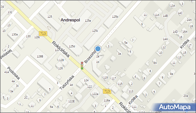 Andrespol, Brzezińska, 1a, mapa Andrespol