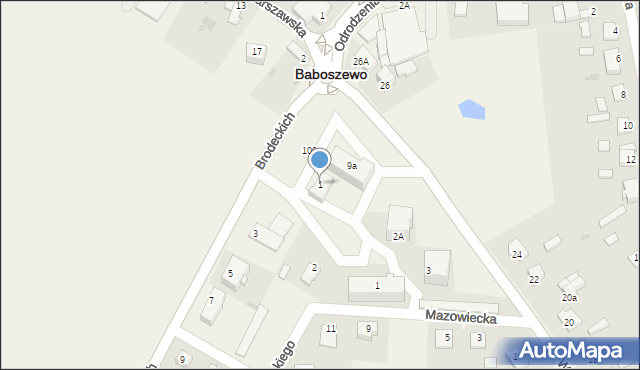 Baboszewo, Brodeckich Jana i Antoniego, 1, mapa Baboszewo