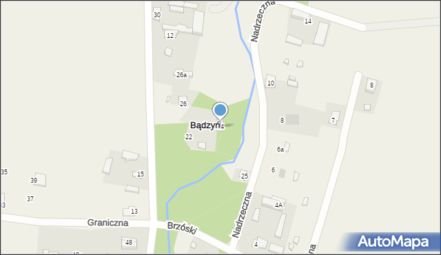 Bądzyń, Brzóski Stanisława, ks., 24, mapa Bądzyń