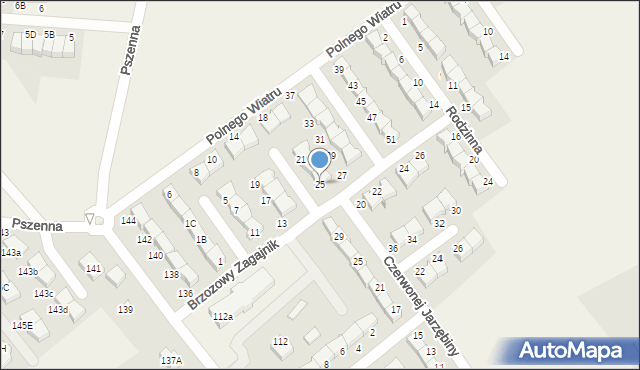 Banino, Brzozowy Zagajnik, 25, mapa Banino