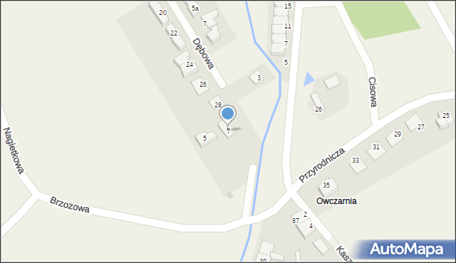 Bartąg, Brzozowa, 7, mapa Bartąg