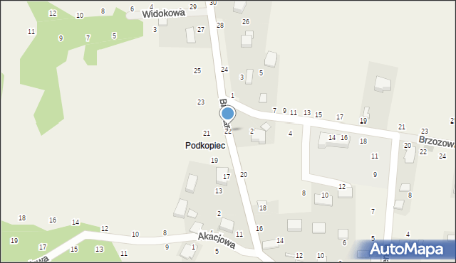Będkowice, Browar, 22, mapa Będkowice