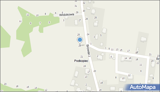 Będkowice, Browar, 23, mapa Będkowice