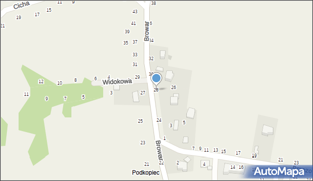 Będkowice, Browar, 28, mapa Będkowice