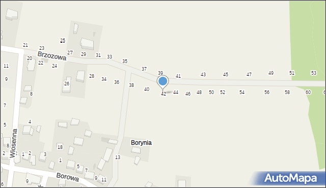 Będkowice, Brzozowa, 42, mapa Będkowice