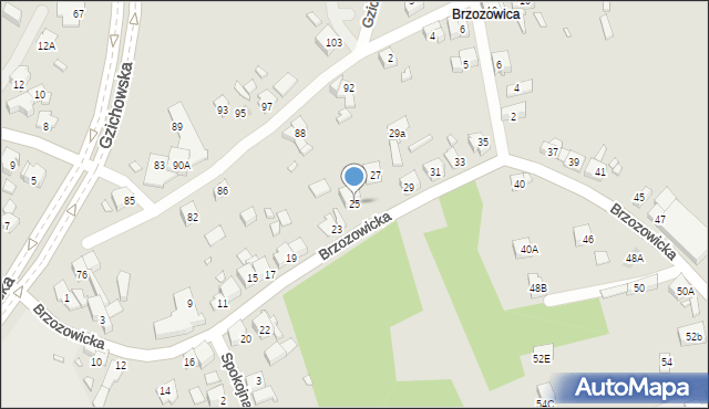 Będzin, Brzozowicka, 25, mapa Będzin