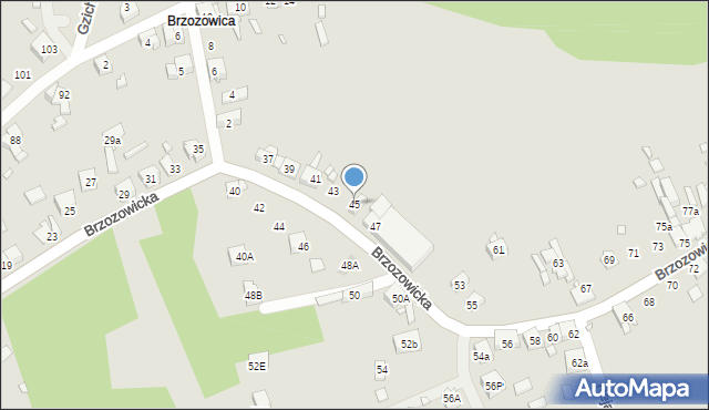 Będzin, Brzozowicka, 45, mapa Będzin