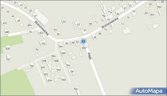Będzin, Brzozowicka, 62a, mapa Będzin