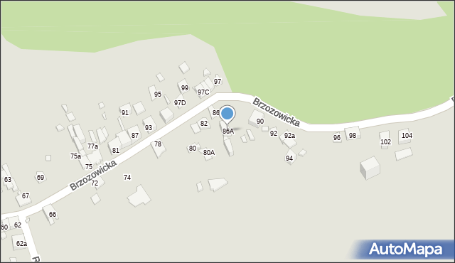 Będzin, Brzozowicka, 86A, mapa Będzin