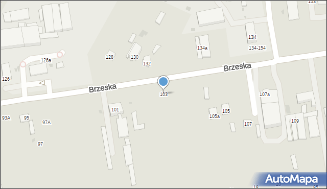 Biała Podlaska, Brzeska, 103, mapa Białej Podlaskiej