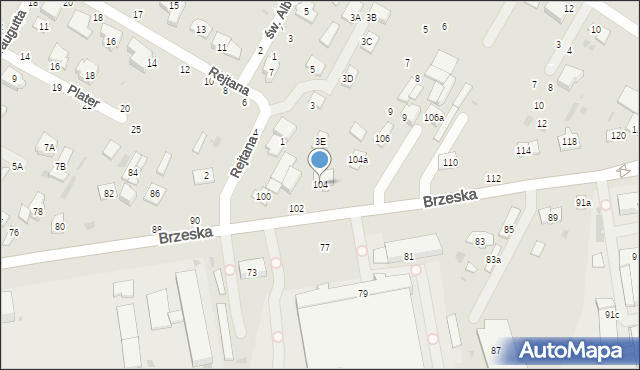 Biała Podlaska, Brzeska, 104, mapa Białej Podlaskiej