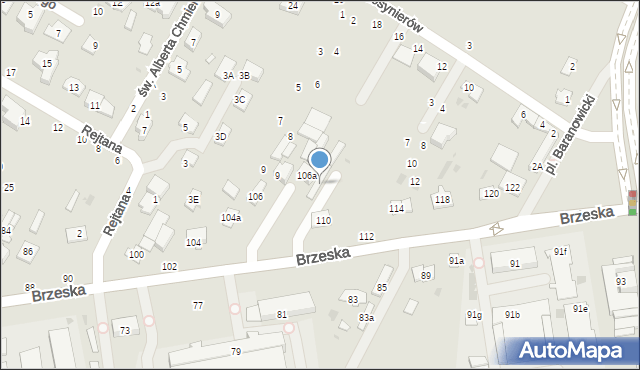 Biała Podlaska, Brzeska, 108, mapa Białej Podlaskiej