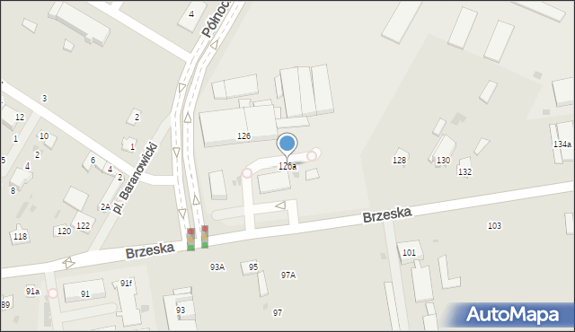 Biała Podlaska, Brzeska, 126a, mapa Białej Podlaskiej