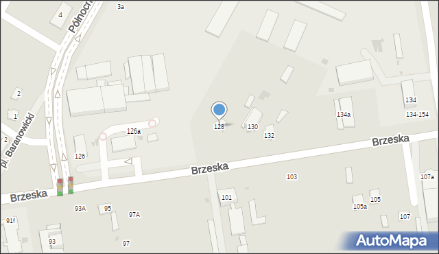 Biała Podlaska, Brzeska, 128, mapa Białej Podlaskiej