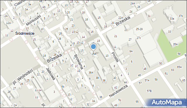 Biała Podlaska, Brzeska, 15A, mapa Białej Podlaskiej