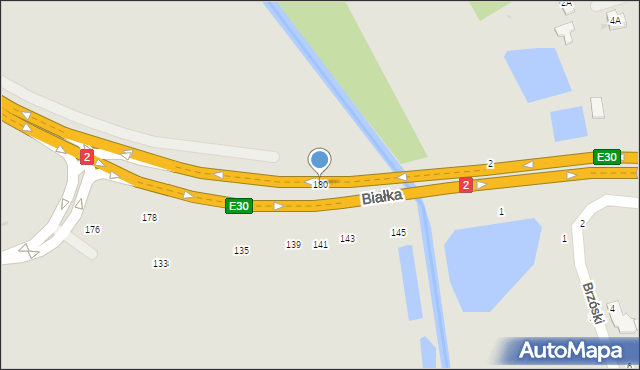 Biała Podlaska, Brzeska, 180, mapa Białej Podlaskiej