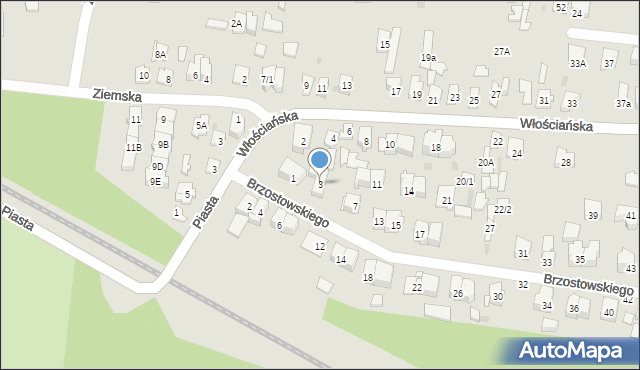 Białystok, Brzostowskiego Karola, 3, mapa Białegostoku
