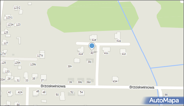 Białystok, Brzoskwiniowa, 41, mapa Białegostoku