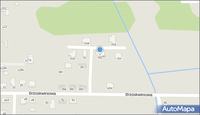 Białystok, Brzoskwiniowa, 41L, mapa Białegostoku