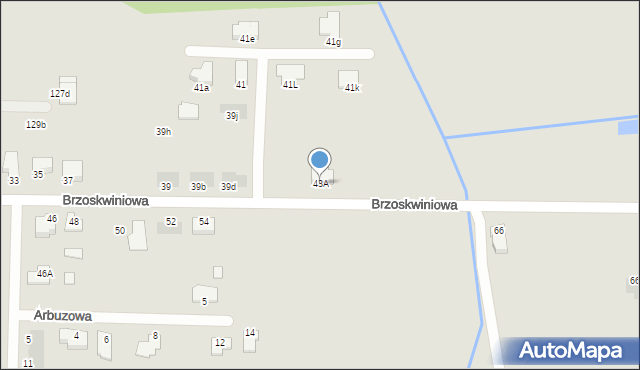 Białystok, Brzoskwiniowa, 43A, mapa Białegostoku